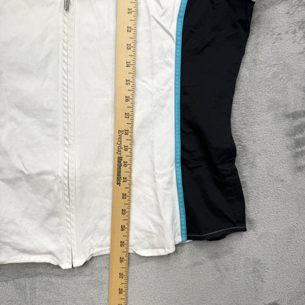 Vintage Harley Davidson Zip Up Bowling Racing White/Aqua/Black Y2K Size XL - Picture 6 of 11